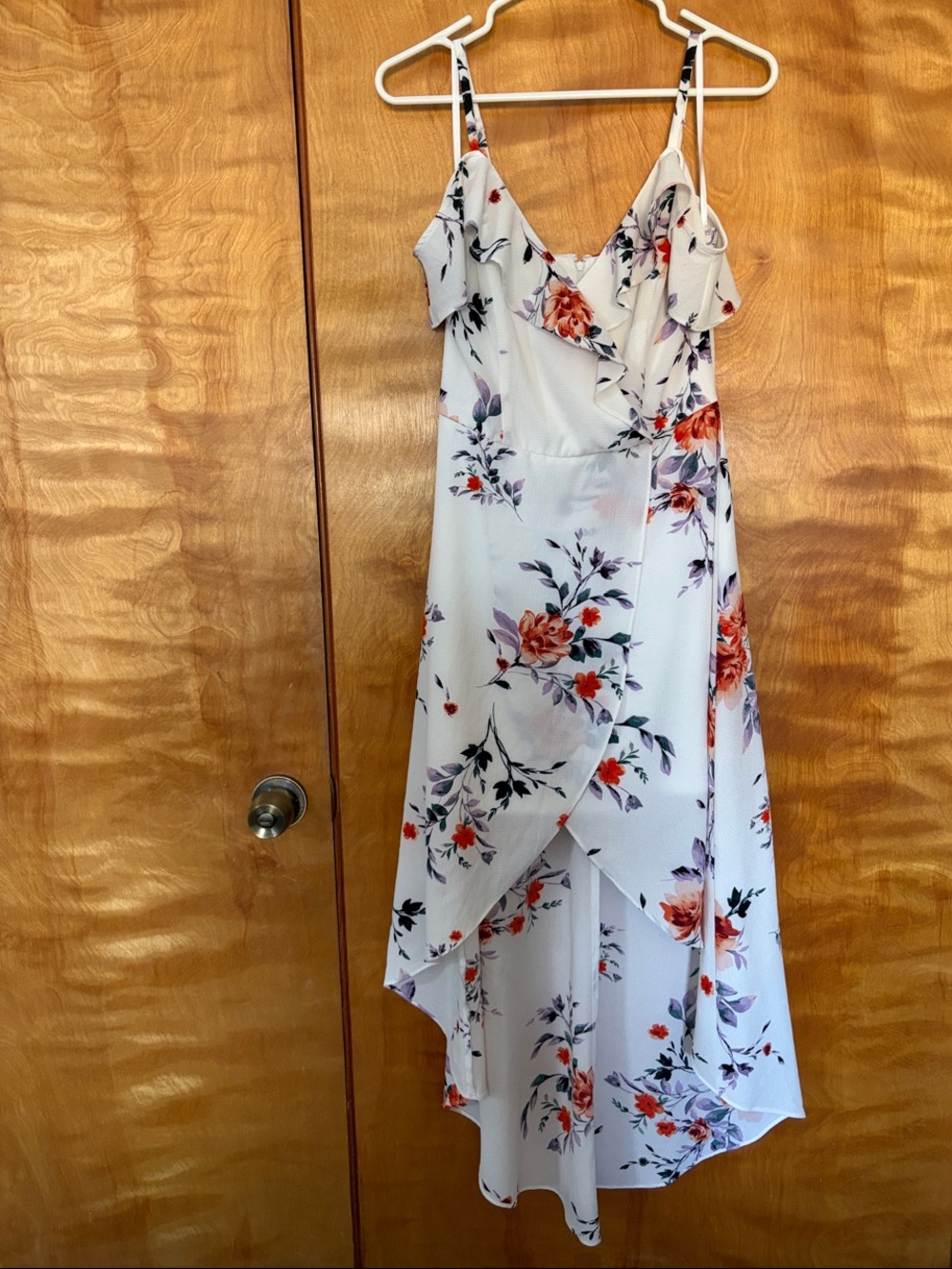 Floral Ruffle Maxi Dress Hi-Low